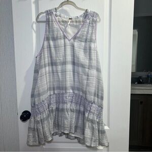 Free People Plaid Sleeveless Dress with Ruffle Hem